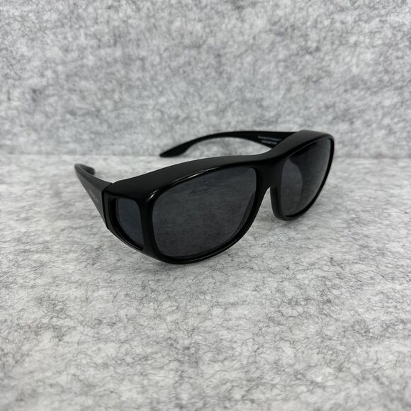 OveRxCast Polorized Lens Sunglasses V302G Over Eyeglasses Black Shades Visor - Picture 1 of 9